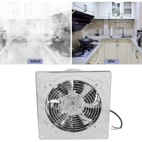 Ventilateur d'extraction de cuisine en acier inoxydable 220 V 52 W (25 x 25 cm) - Ventilateur industriel pour salles de bains (1/5)