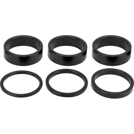 6Pcs Entretoises de Potence Vélo Aluminium Alliage Espaceurs Cintre pour VTT Noir (1/5)