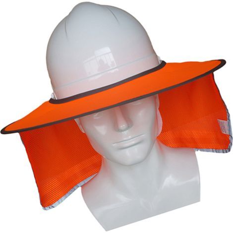 Ortviai Visière de Protection Solaire pour Casque de Sécurité – Orange Fluorescent, Polyester, Taille Unique (1/4)