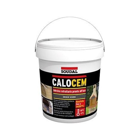 Mastice refrattario per montaggio di barbecue e forni in muratura secchio 2,5 kg Soudal