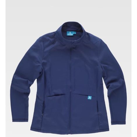 Chaqueta de mujer en tejido de microfibra elástico bidireccional B9136 WORKTEAM M Marino