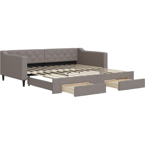 Maison Exclusive - Tagesbett Ausziehbar mit Schubladen Taupe 100x