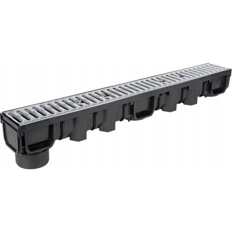 Caniveau De Drainage Linéaire - Grille En Acier Galvanisé - Longueur 1000 mm - Largeur 130 mm - Hauteur 105 mm - Classe A15 - Pour Terrasses Et Allées Résidentielles (1/5)