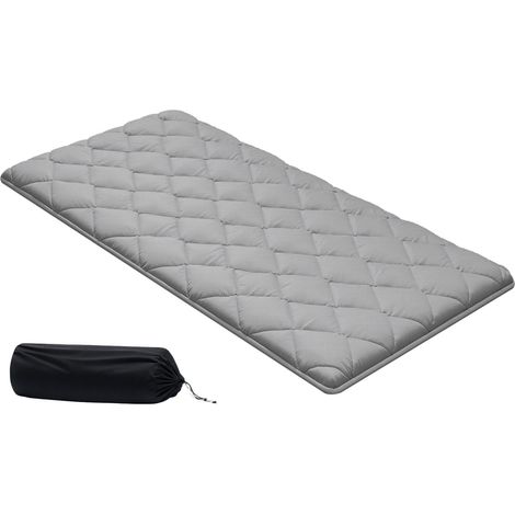 Tatami japonais pliable gris, matelas futon avec sac de rangement, neuf couches, 203,2 x 99,1 x 6,35 cm pour sommeil et yoga (1/5)
