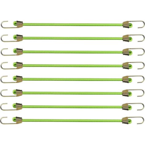 8er Set Spanngummis 25cm mit Haken, orange, elastisch für Transport & Camping