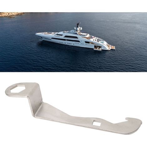 Spiralschlüssel aus seewasserbeständigem Edelstahl 304, geeignet für 1-1/16"-Sechskantmuttern und 0,56"-Vierkantmuttern für Anwendungen im Schiffs- und Yachtbau (1101SN). (1/5)