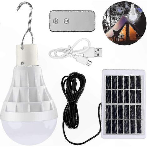 Wiederaufladbare LED-Solarlampe, Notlichtbirne für Stromausfälle (1/4)