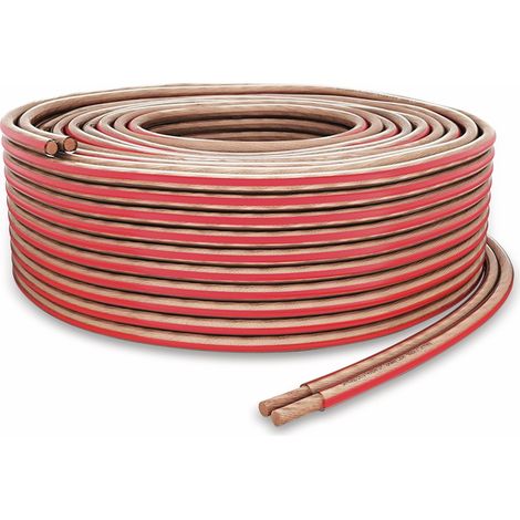 Câble pour haut-parleurs PURELINK, 2x2,5 mm², 15 m, transparent, OFC.