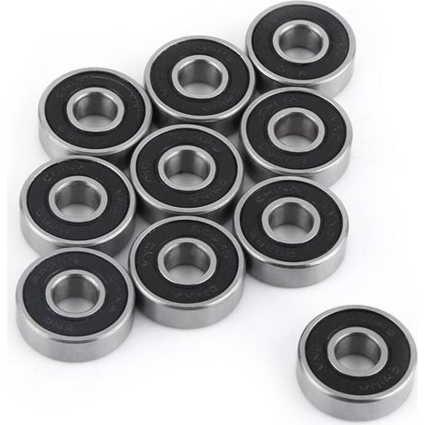 10Pcs roulements à Billes, 608-2RS roulement à Billes Double Face en Caoutchouc Noir scellé rainure Profonde (1/4)