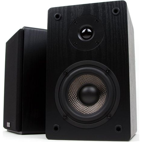 Micca MB42 Bookshelf Speakers for Home Theater Surround Sound, Stereo, and Passive Near Field Monitor, 2-Way (Black, Pair) (1/5)