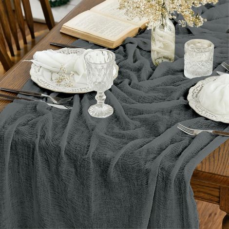 Chemin de table Artoid Mode 300 cm gris