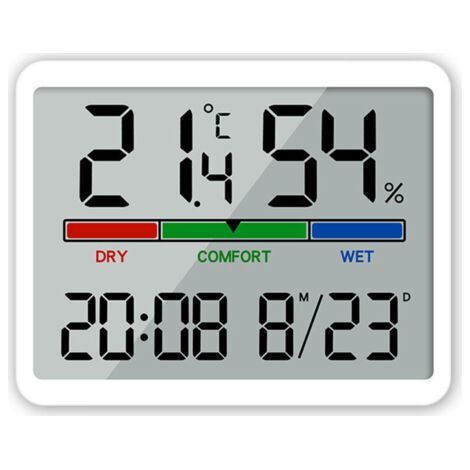 Indoor Thermometer Hygrometer, Digital Desktop Thermometer with Temperature and Humidity Monitor, Accurate Room Thermometer with Humidity Gauge with Clock (1/4)