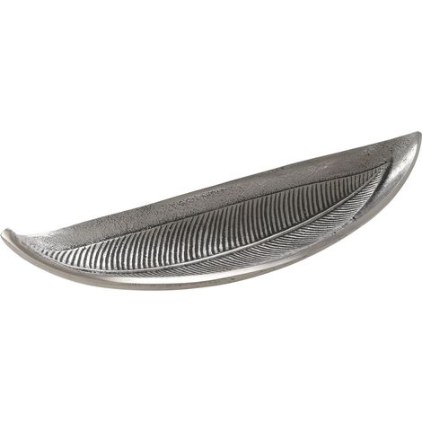 EGLO LIVING Dekoschale Forleyet, elegante Schale zum Dekorieren im Blatt-Design, Metallschale aus Aluminium in Nickel-Antik, 38,5 x 14 cm