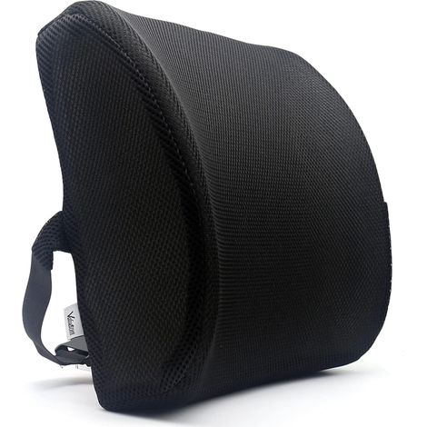 Coussin de Soutien Lombaire avec Mousse à mémoire de Forme design ergonomique en mousse visco-élastique avec tissu frais Antidérapant pour Chaise Bureau, Voiture (1/5)
