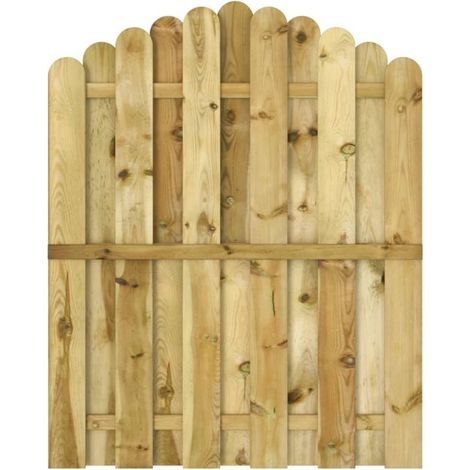 Portillon de jardin avec arc – Pin imprégné – 100 x 125 cm – Résistant aux intempéries – Clôture en bois (1/5)