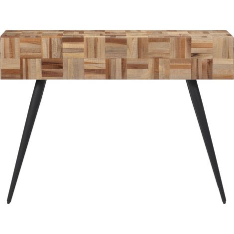 Table console，Table d'appoint，Bout de canapé，Meuble d'entrée 110x34x80 cm teck de récupération massif