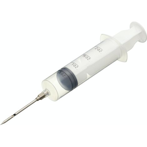 KitchenCraft Siringa iniettatrice di carne con indici di misurazione di plastica e acciaio inox, 14 x 4 cm, 59 ml