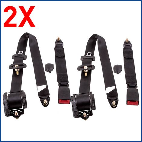 2X UNIVERSAL 3 POINT INERTIA SEAT BELTS RETRACTABLE CAR SAFETY BELT (1/5)