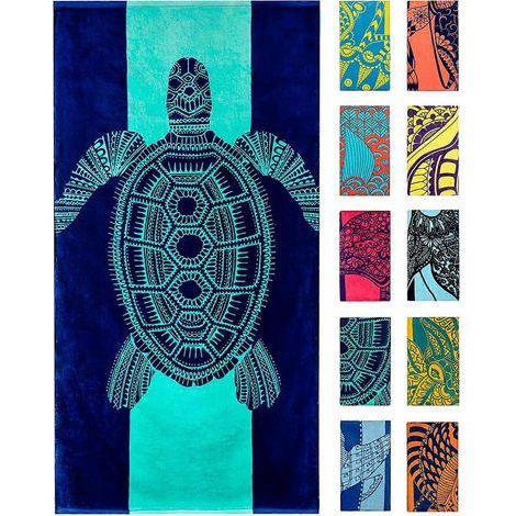 Turtle Beach Towel Tropical Blue Colors with A Unique Design, Extra Large,Made from Cotton for Kids & Adults (1/4)