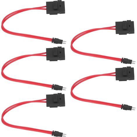 5 pièces porte-fusible auto mini connecteur filaire renforcé prolongateur 20A 16AWG pour véhicule ATM avec 5 fusibles ACK S 10,9mm (1/5)