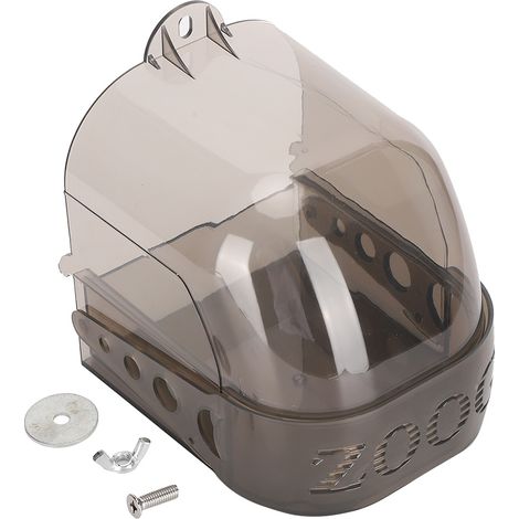 GARRYFIZH Boîte d'alimentation multifonctionnelle en plastique épais gris et noir pour perroquets, à suspendre dans la cage ou la baignoire (1/5)