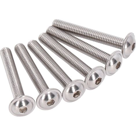 Kit de 50 vis à tête bombée à bride en acier inoxydable A2-70, M5 x 30 mm