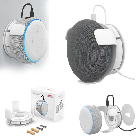 Irovami Support mural pour enceinte connectée Echo Dot 3/4/5, blanc (1/5)