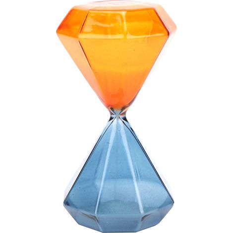 Reloj de arena con forma de diamante, de vidrio resistente, temporizador de 5 minutos, ideal para juegos de cocina o decoración de oficina/sala de estar. (1/5)