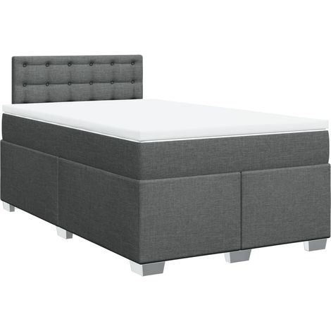 Maison Exclusive - Giroletto a Molle con Materasso Grigio Scuro 120x200 cm Tessuto