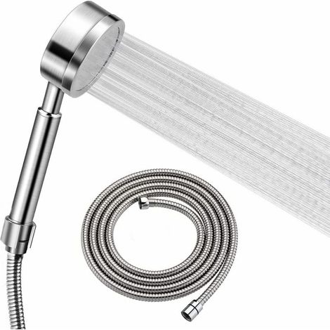 Pommeau de douche à main en acier inoxydable 304 – Filtre anti-calcaire – Débit 2,5 GPM – Tuyau de 59 pouces – Haute pression - SUS304 (1/5)