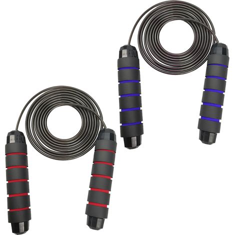 Corde À Sauter - 2,8 M Longueur Ajustable - Pour Boxe Et Entraînement Fitness À Domicile - Lot De 2 (1/5)