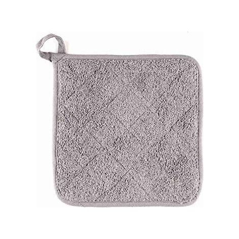 100% Coton de Cuisine Quotidien de Terry Support de Pot résistant à la Chaleur Dessous Manique pour Cuisine et pâtisserie Lot de 5 gris (1/5)
