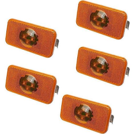 Lot de 5 feux clignotants LED ambre 24 V pour camions, 4 LED FM/ (1/5)