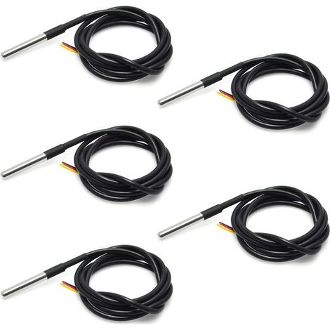 5 PCS 18B20 Capteur de température étanche Thermocouple Thermomètre 1 M avec câble Thermique de résistance Thermique (1/5)