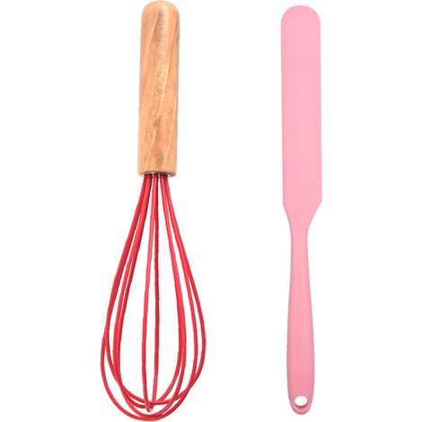 Ustensiles De Cuisine En Silicone - Outils Avec Manche En Bois De Hêtre - Pour Casseroles Antiadhésives - Ensemble De 2 Pièces (1/5)