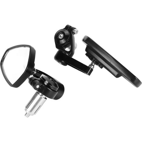 Set aus 2 hochauflösenden Motorradspiegeln mit klarer Sicht, aus Aluminiumlegierung, für den Lenker, schwarz. (1/5)