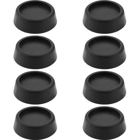 8pcs Washing Machine Rubber Feet Pads Anti-Vibration 20mm Risers for Heat Pump Dryer Vented Black (1/5)