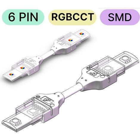 Connettore Impermeabile per LED RGB+CCT SMD a 6 pin da Striscia a Striscia (1/4)