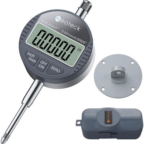 25.4mm/0.001mm Comparateur Numérique - Jauge de Précision Digitale à Affichage LCD Haute Résolution 0.00005" Conversion mm/pouce Zéro Instantané Outil de Mesure Électronique pour Atelier, Usin (1/5)