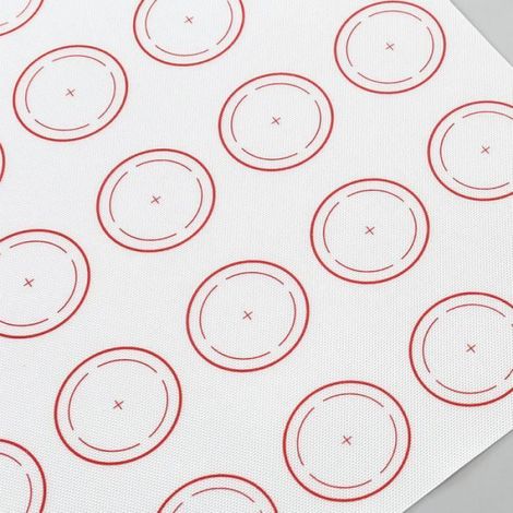 Tapis de cuisson - Professionnel - Silicone - Anti-adhésif - 27,5 cm - Blanc/Rouge