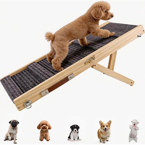 Rampe de chien antidérapante, pliable, extra large, charge jusqu'à 50 kg, réglable, pour petits chiens, canapé, lit et voiture (1/5)