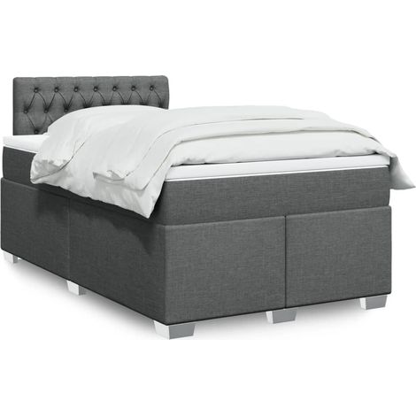 Boxspringbett mit Matratze Dunkelgrau 120x200 cm Stoff