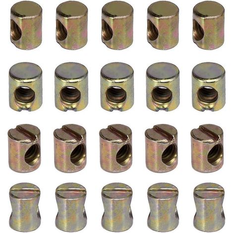 Lot de 20 écrous M6 avec fente pour meubles, chaises, lits, berceaux (1/4)