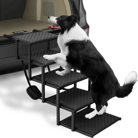Hundetreppe Auto 5 Stufen klappbar, höhenverstellbar 44-72cm, bis 100kg (1/5)
