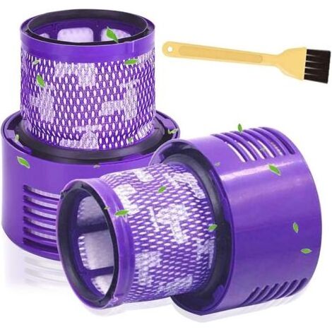 Lot de 2 filtres – Accessoires – Lavables et réutilisables pour une aspiration optimale, compatibles avec les aspirateurs Dyson V10 et SV12, Noir, Taille standard (1/4)