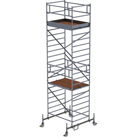 MUNK Rollgerüst mit Doppelplattform 1,35x1,80m Plattform, 7,35m AH (1/2)