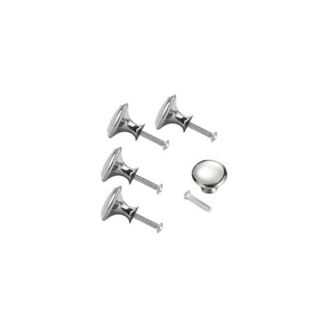 (Argent) Lot de 4 boutons de meuble en nickel brossé, poignées de tiroir rondes de 22 mm en acier inoxydable, finition anti-traces de doigts, pour armoires, commodes et meubles de cuisine - Crezuo (1/4)