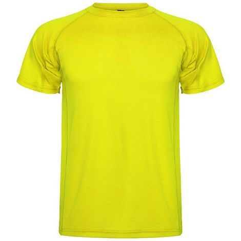 Camiseta técnica de manga corta ranglán para niños MONTECARLO ROLY 16 Amarillo Fluor (1/3)