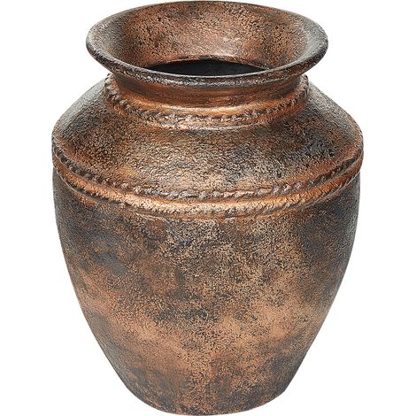 Jarrón decorativo de terracota hecho a mano con efecto envejecido vintage efecto cobre Puchong