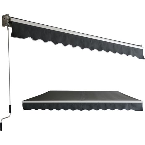 AUFUN Store Banne de Balcon Rétractable avec Tissu Résistant 300x250 cm Gris foncé (1/5)